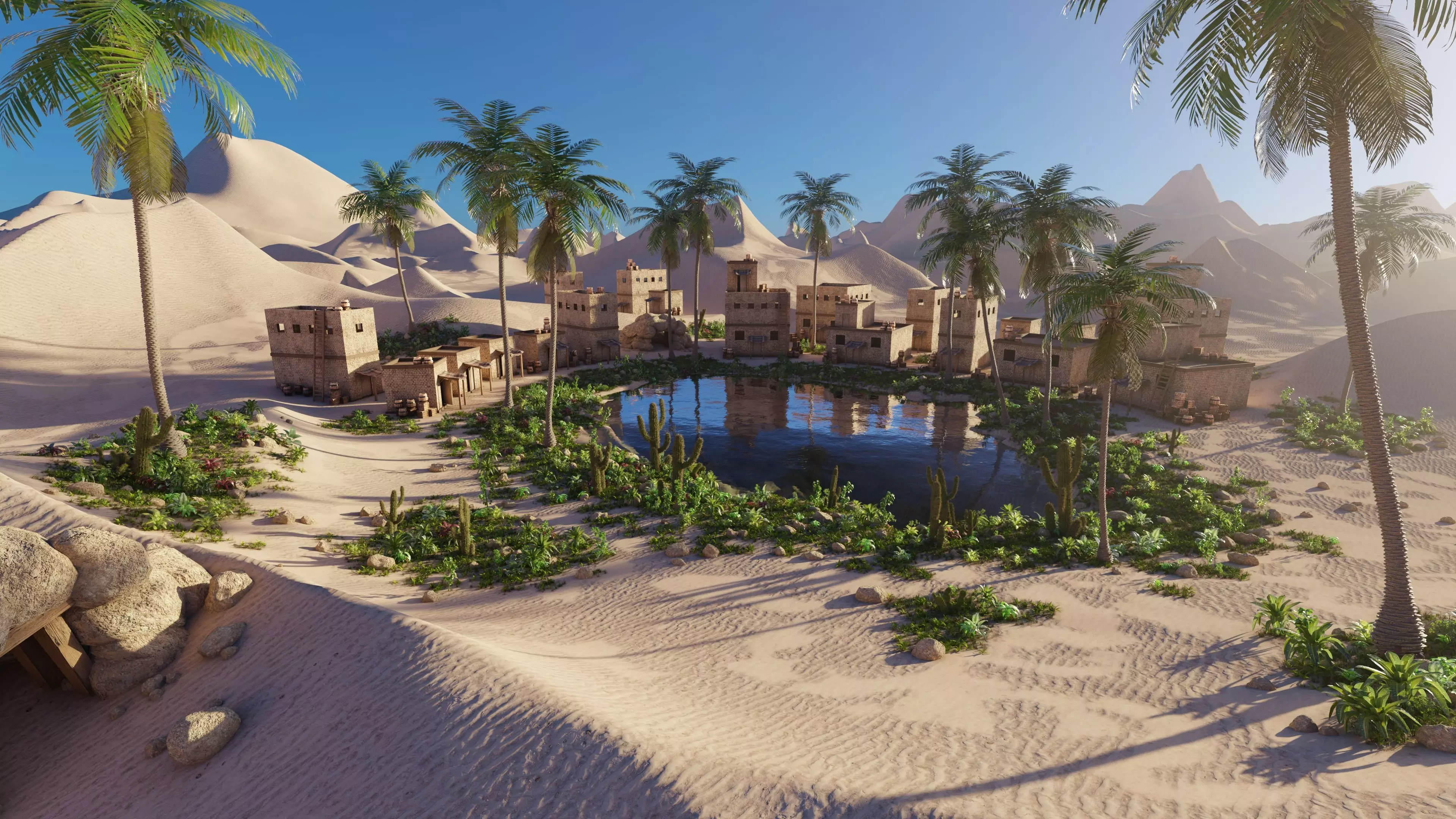 Oasis Scene 3D model_0
