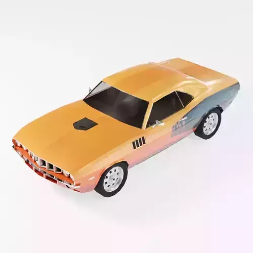 Plymouth Barracuda 1971 Low-poly 3D model