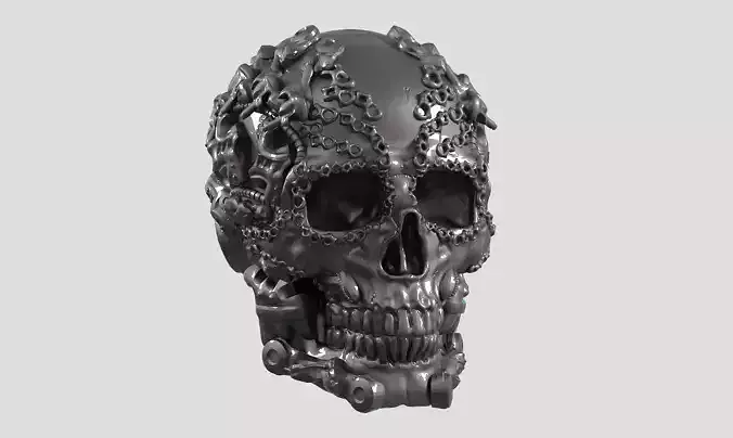 skull robot head a52