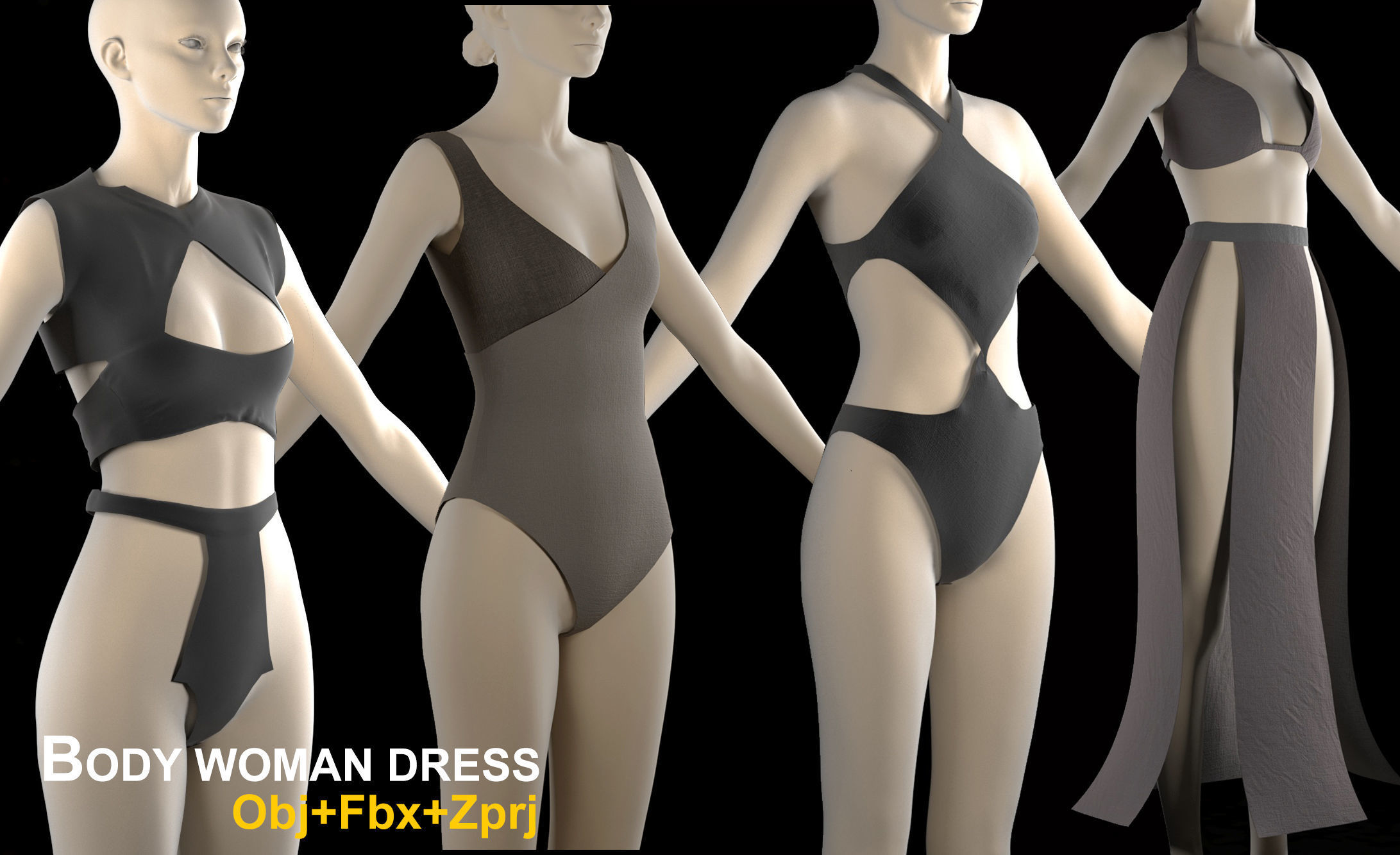 10 Body Dress Woman 3D model_3