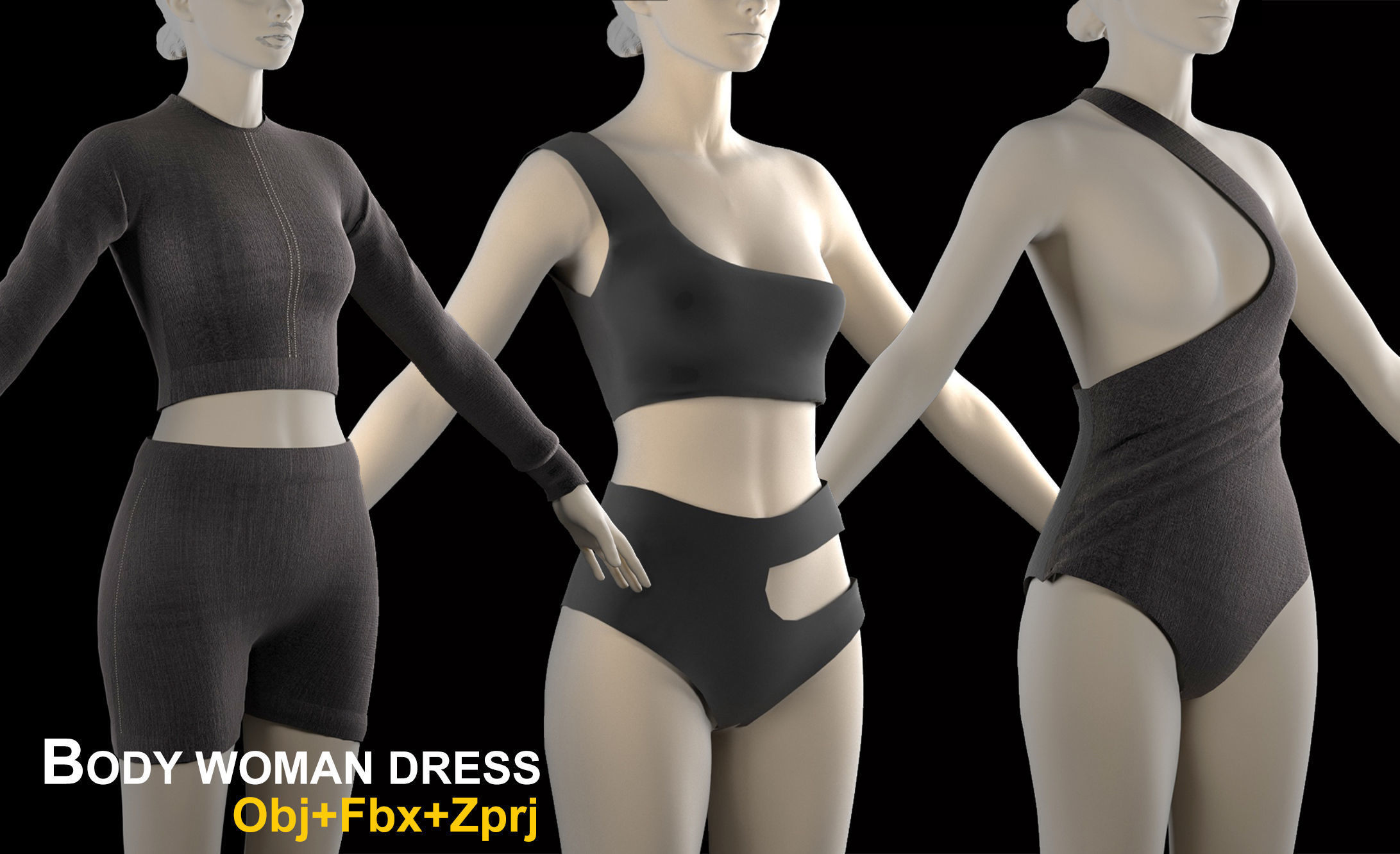 10 Body Dress Woman 3D model_1