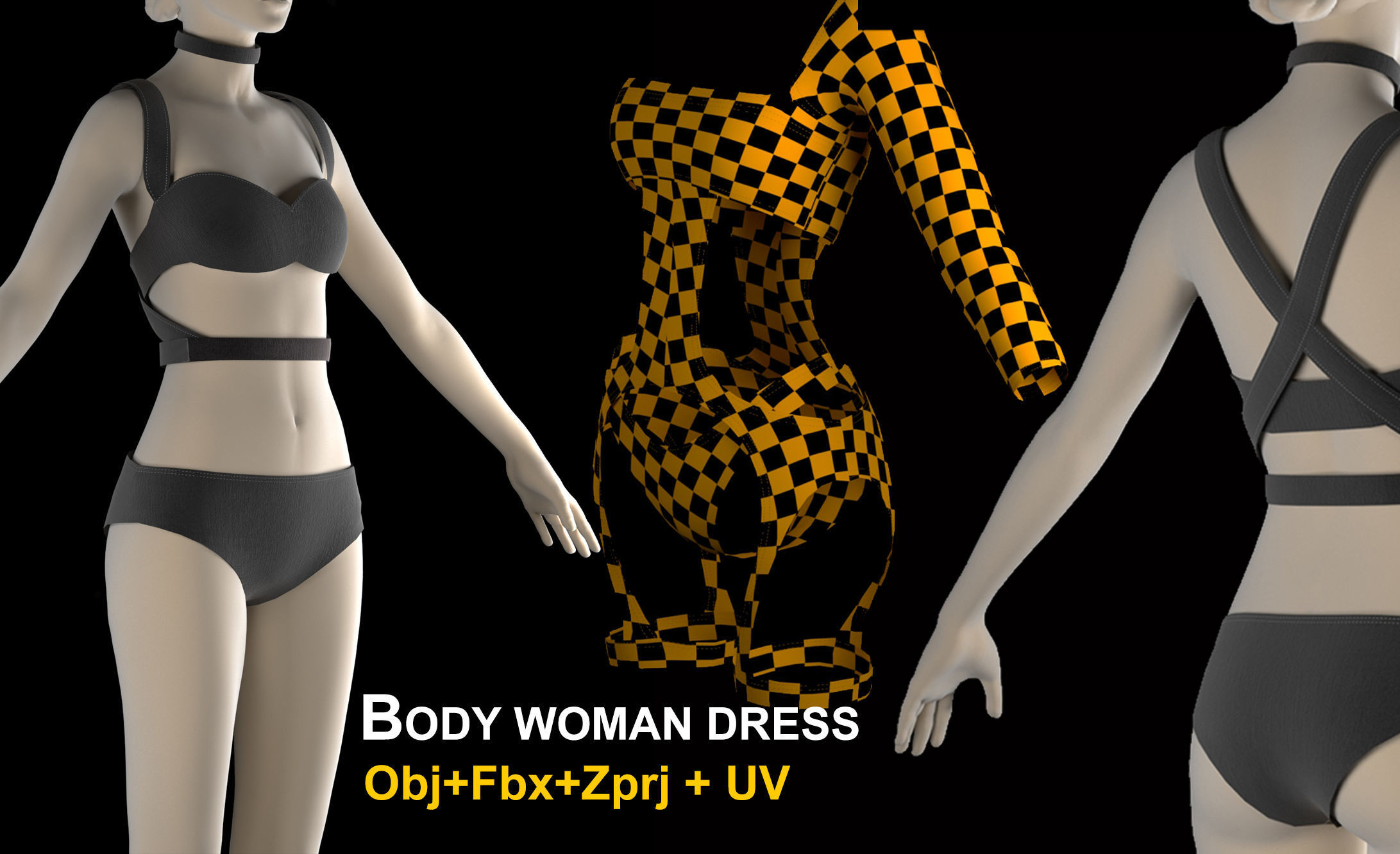 10 Body Dress Woman 3D model_2