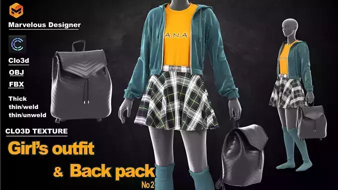 Girls outfit and backpack
