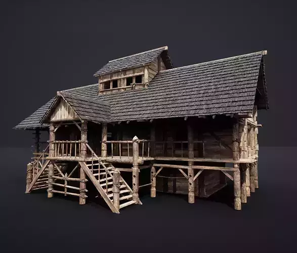 MEDIEVAL HOUSE SLAVIC COTTAGE CABIN HUT TOWN CITY NEXTGEN AAA