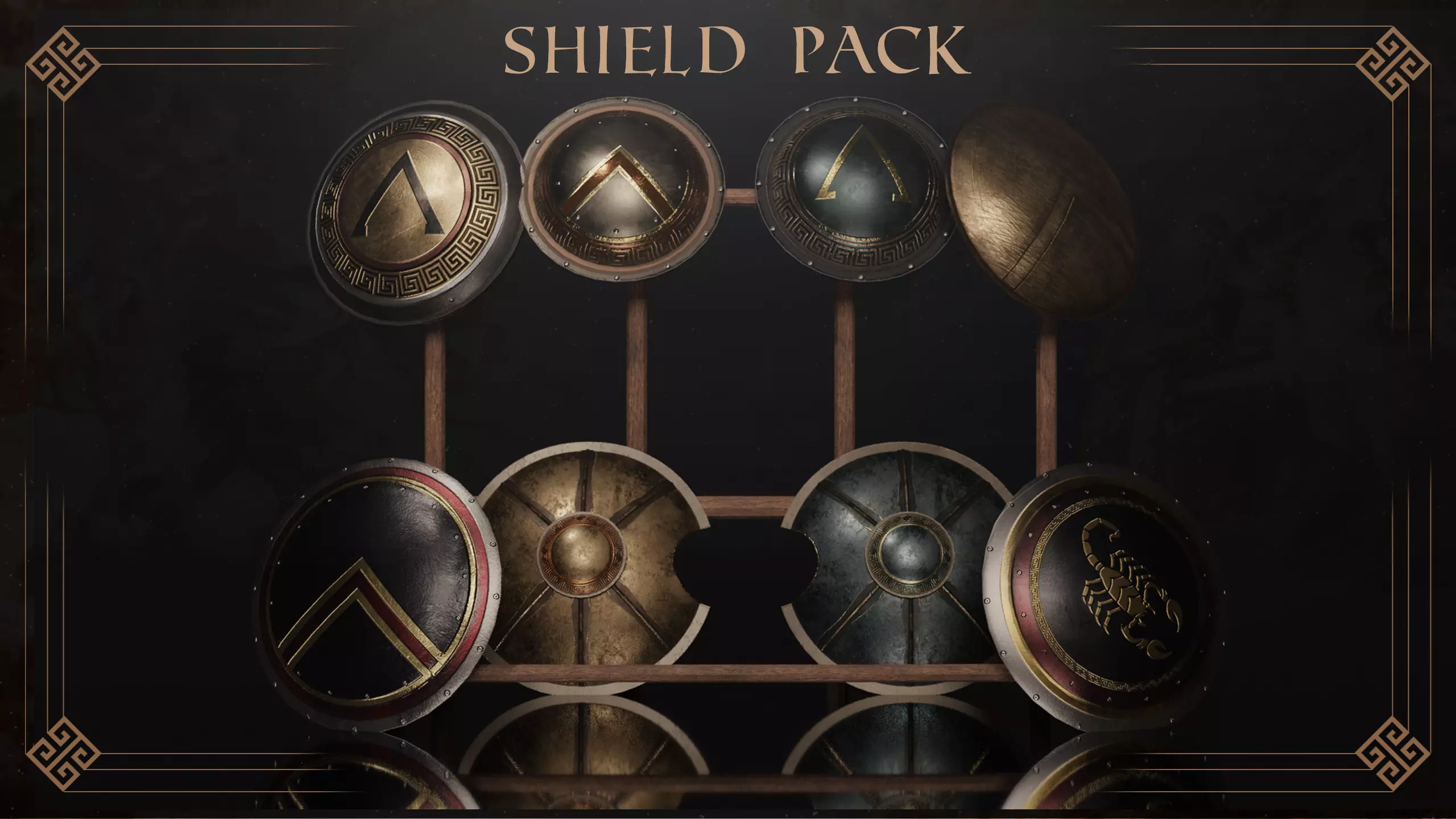 Ancient Greece Shield Pack  3D model_0
