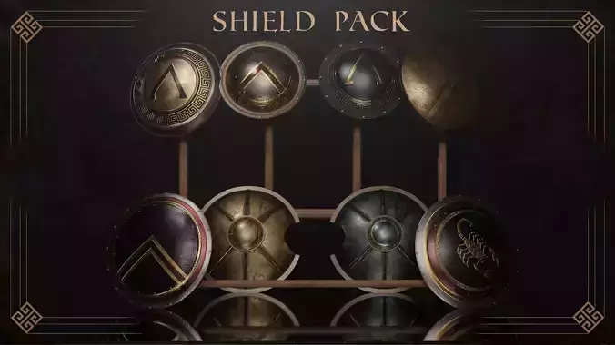 Ancient Greece Shield Pack  3D model