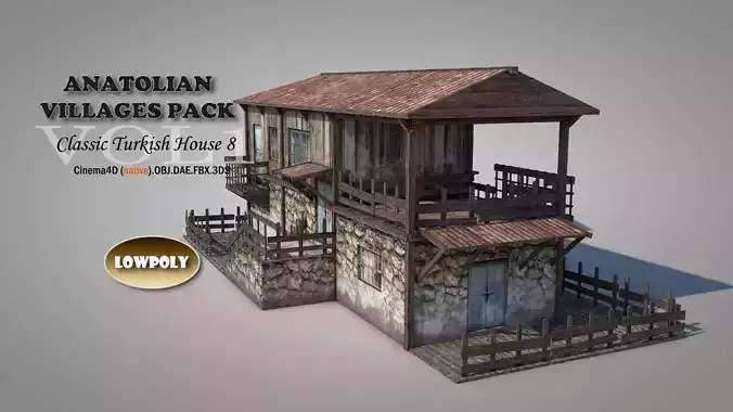 Anatolian Village House 8 Low-poly 3D model