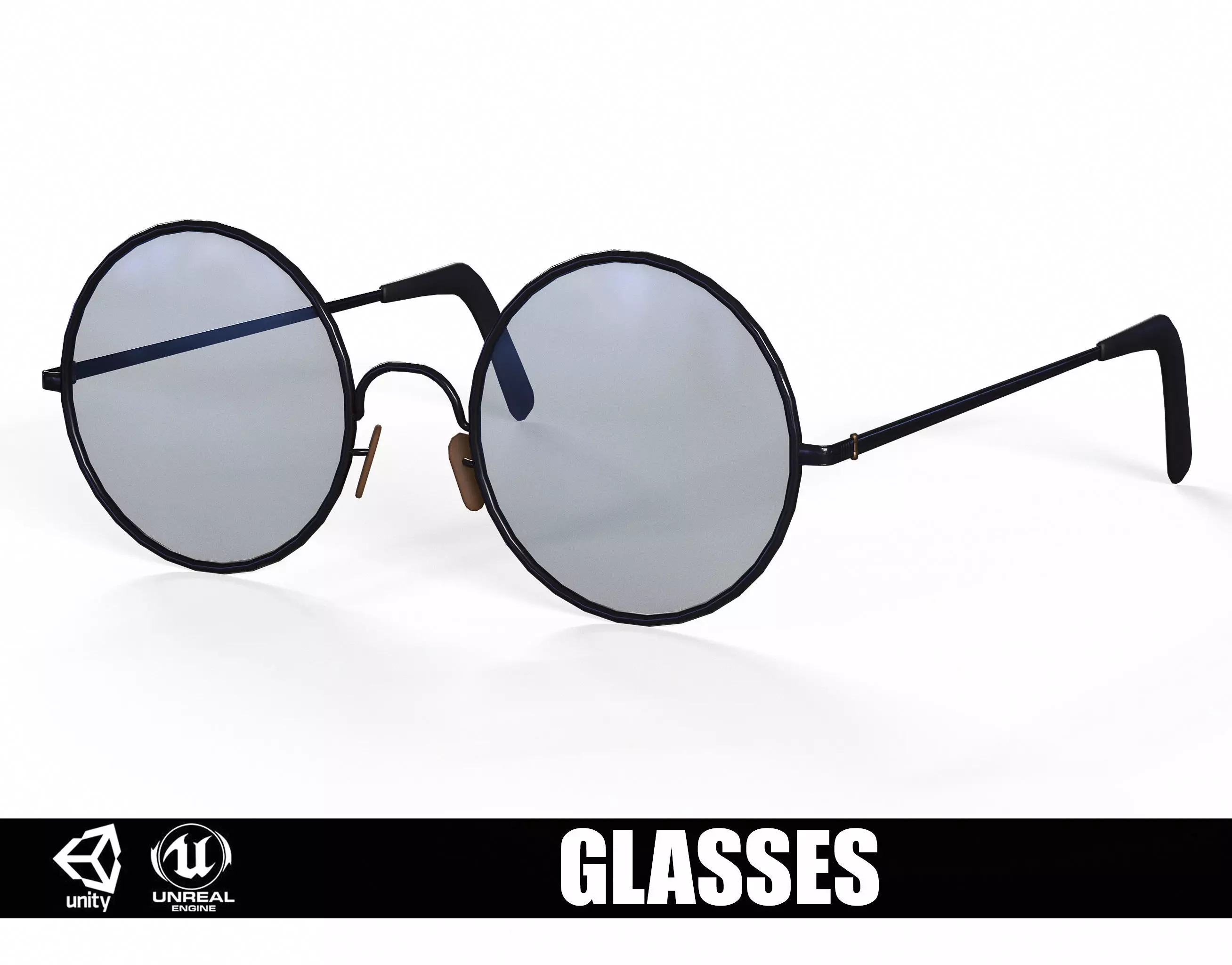 Old Glasses Free low-poly 3D model