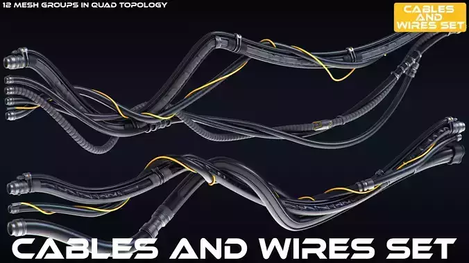 Cables and Wires set 3D model