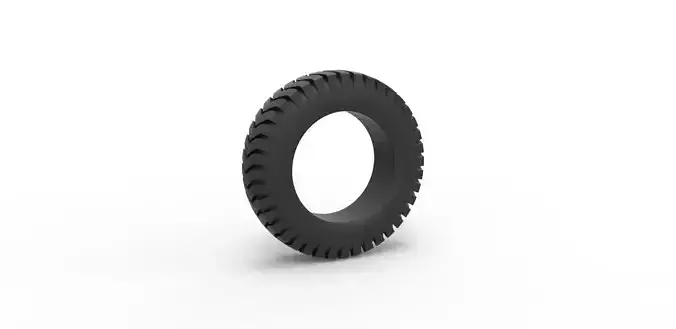 Semi truck tire 4 Scale 1 to 25