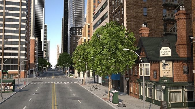 Skyscraper City Low-poly 3D model 6