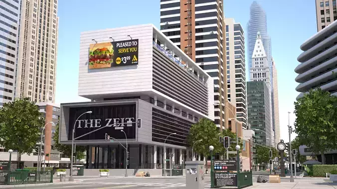 Skyscraper City Low-poly 3D model