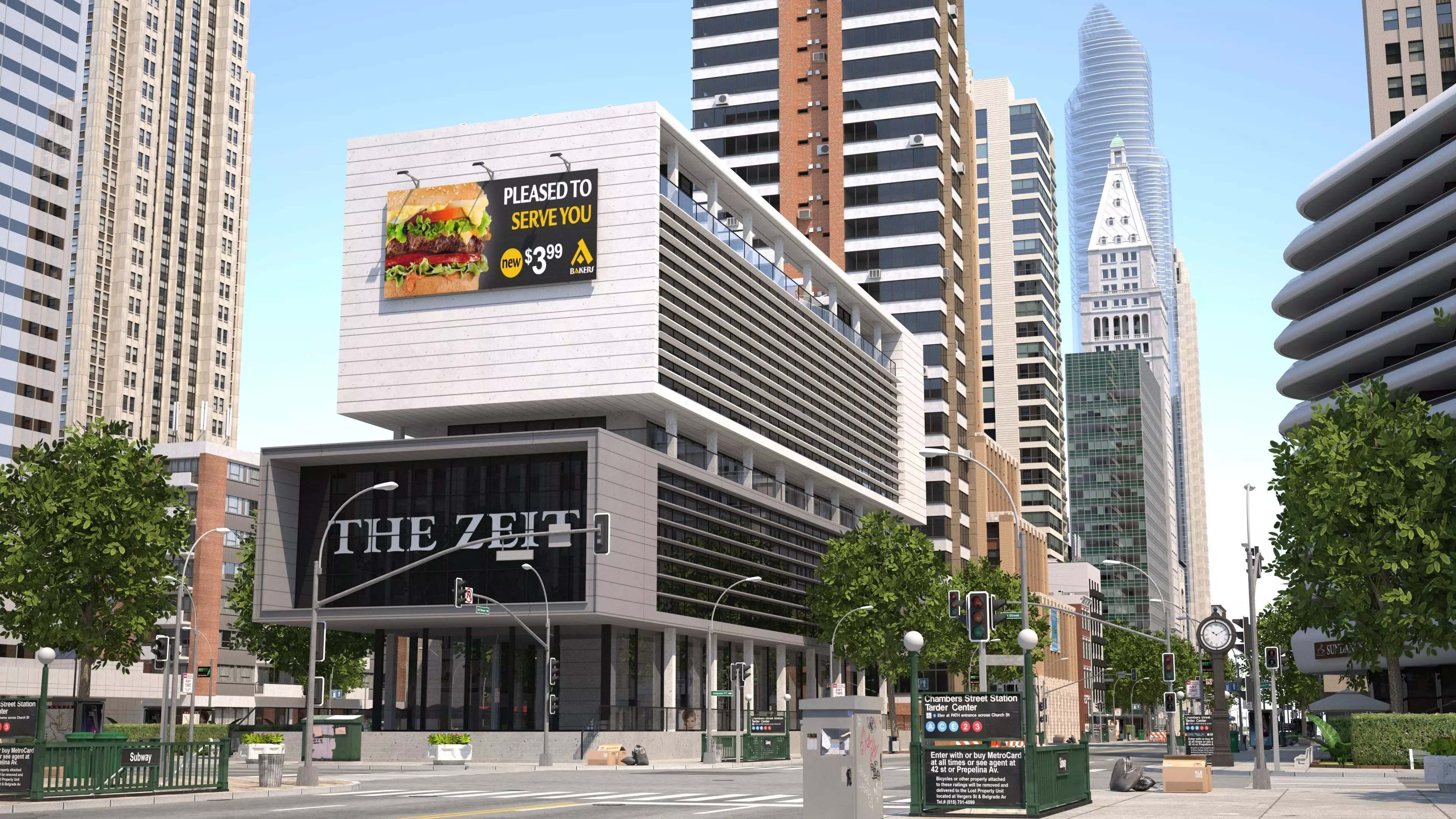 Skyscraper City Low-poly 3D model