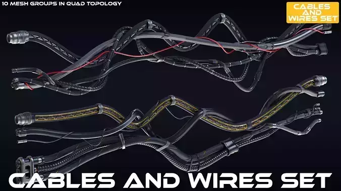 Cables and Wires set 3D model