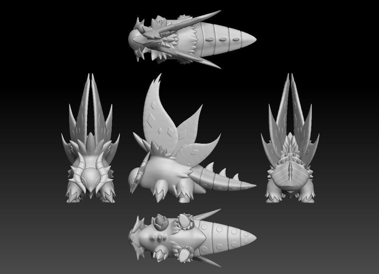 Pokemon Paradox Ancient Volcarona Slither Wing 3D print model_1