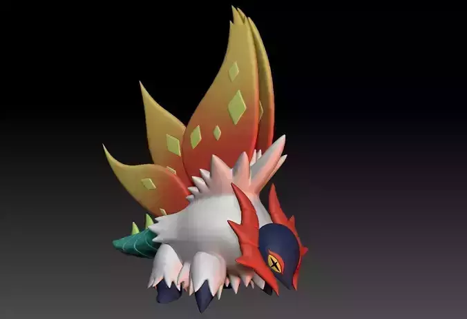 Pokemon Paradox Ancient Volcarona Slither Wing 3D print model