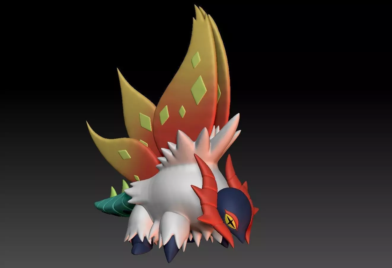 Pokemon Paradox Ancient Volcarona Slither Wing 3D print model_0