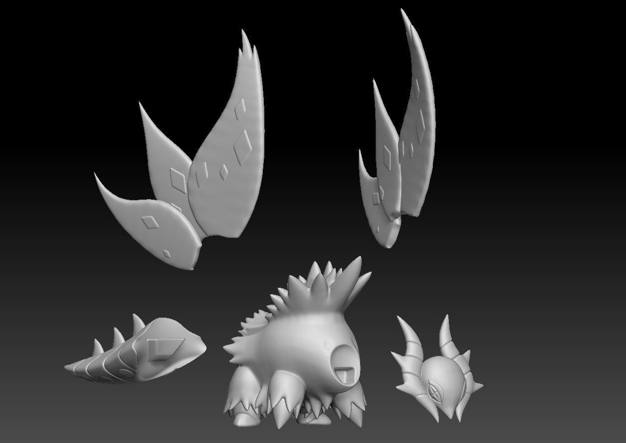 Pokemon Paradox Ancient Volcarona Slither Wing 3D print model_2