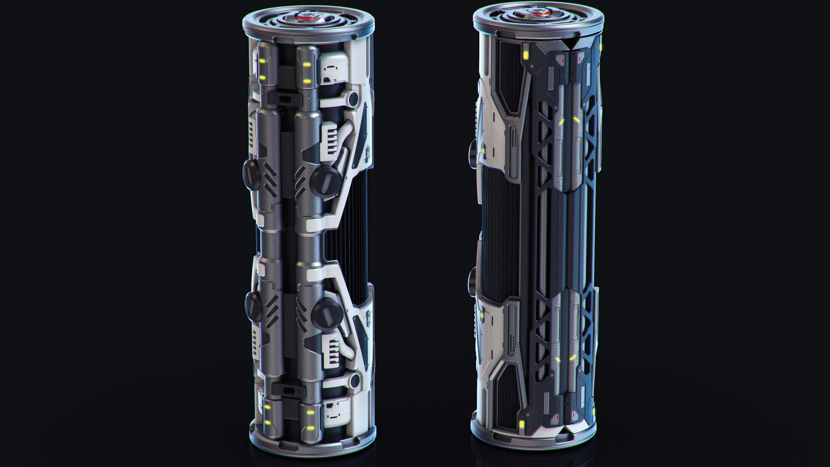 SciFi Barrels set 3D model_5
