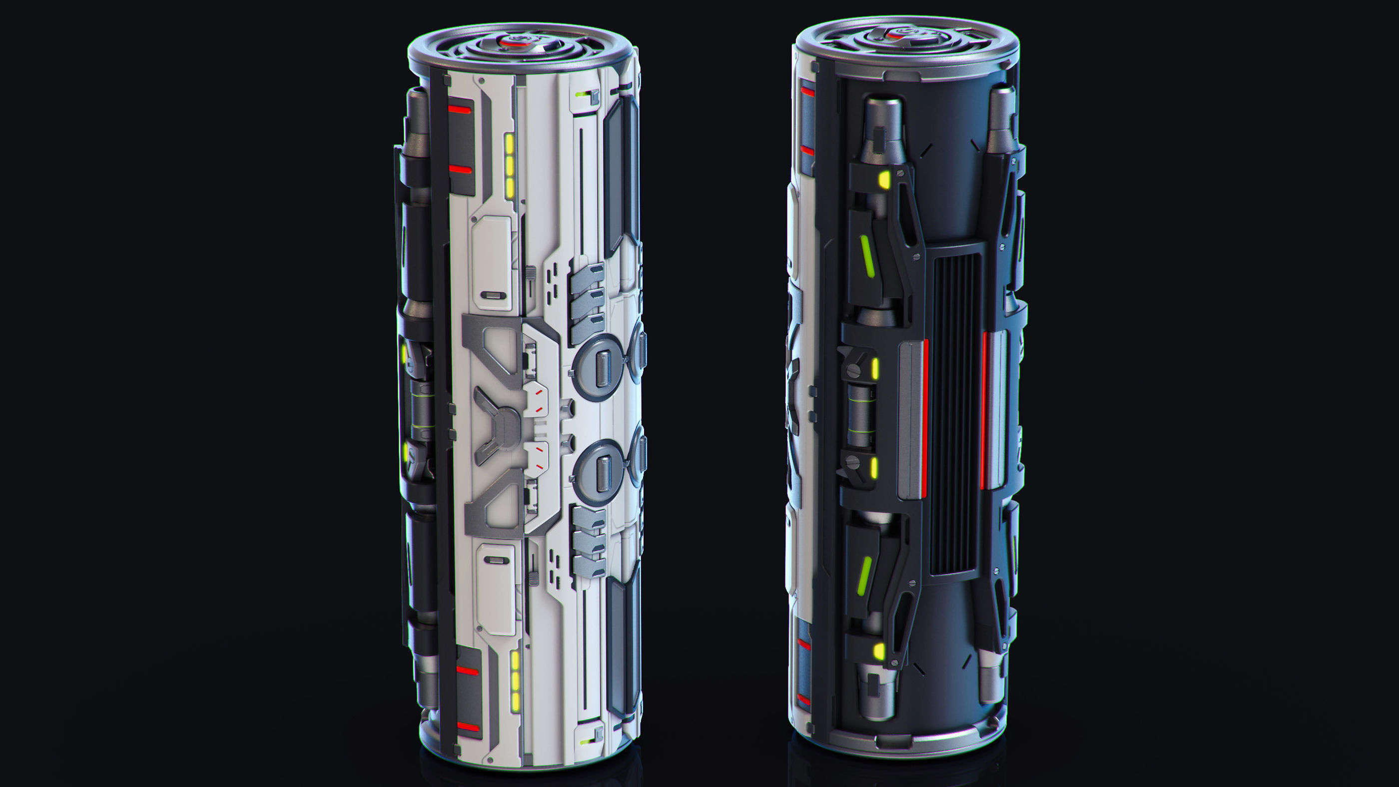 SciFi Barrels set 3D model_3