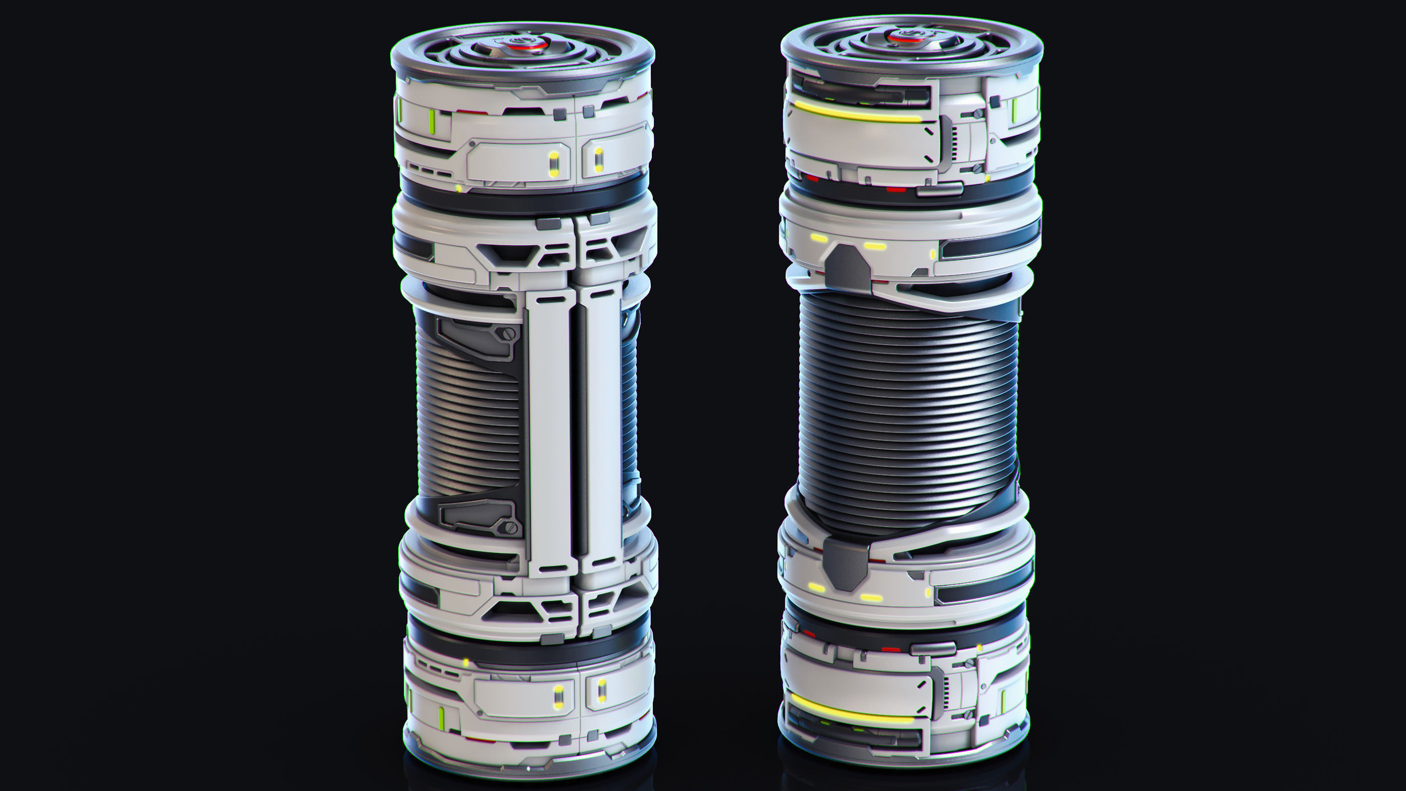 SciFi Barrels set 3D model_9