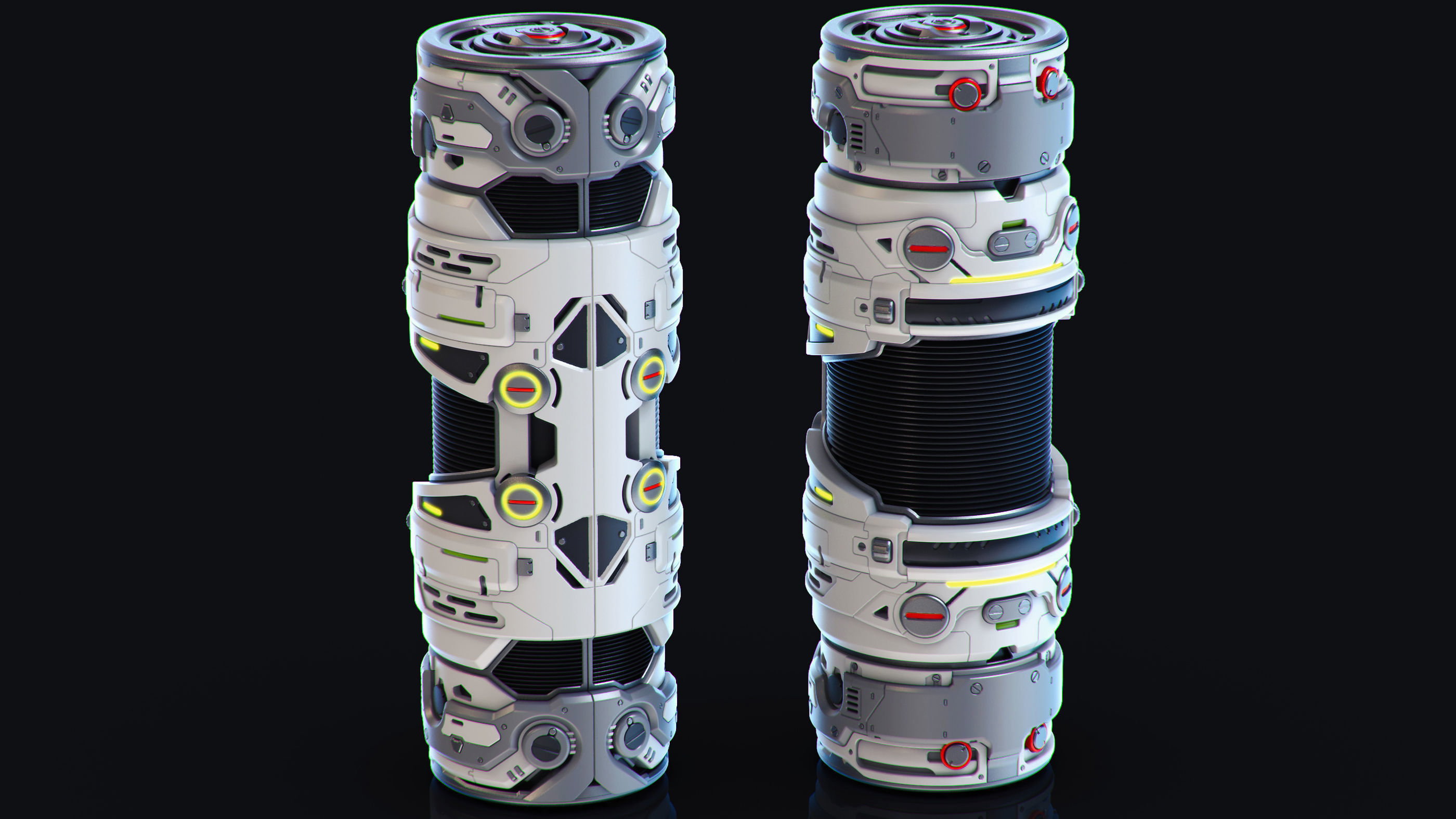 SciFi Barrels set 3D model_7