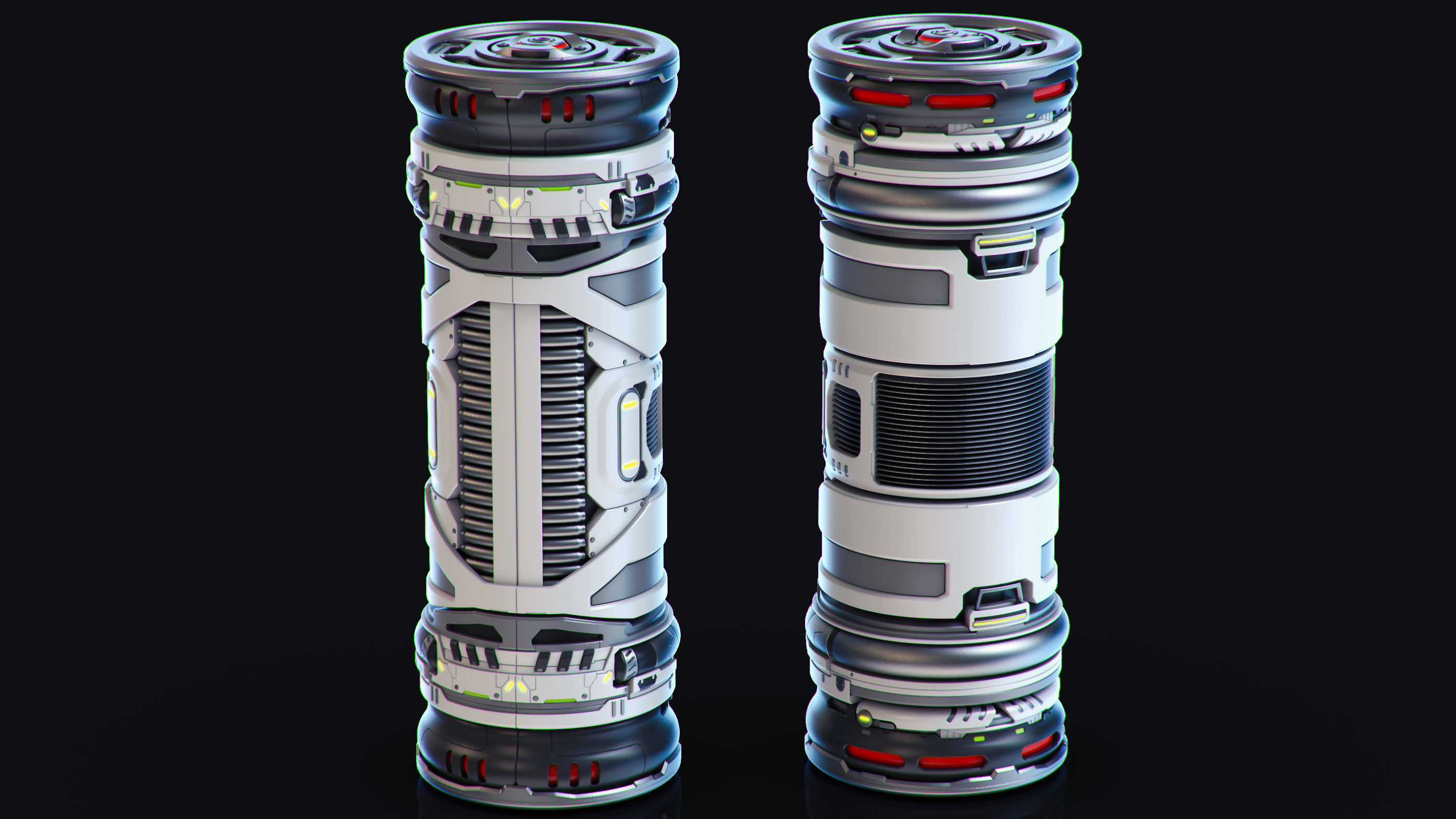 SciFi Barrels set 3D model_6