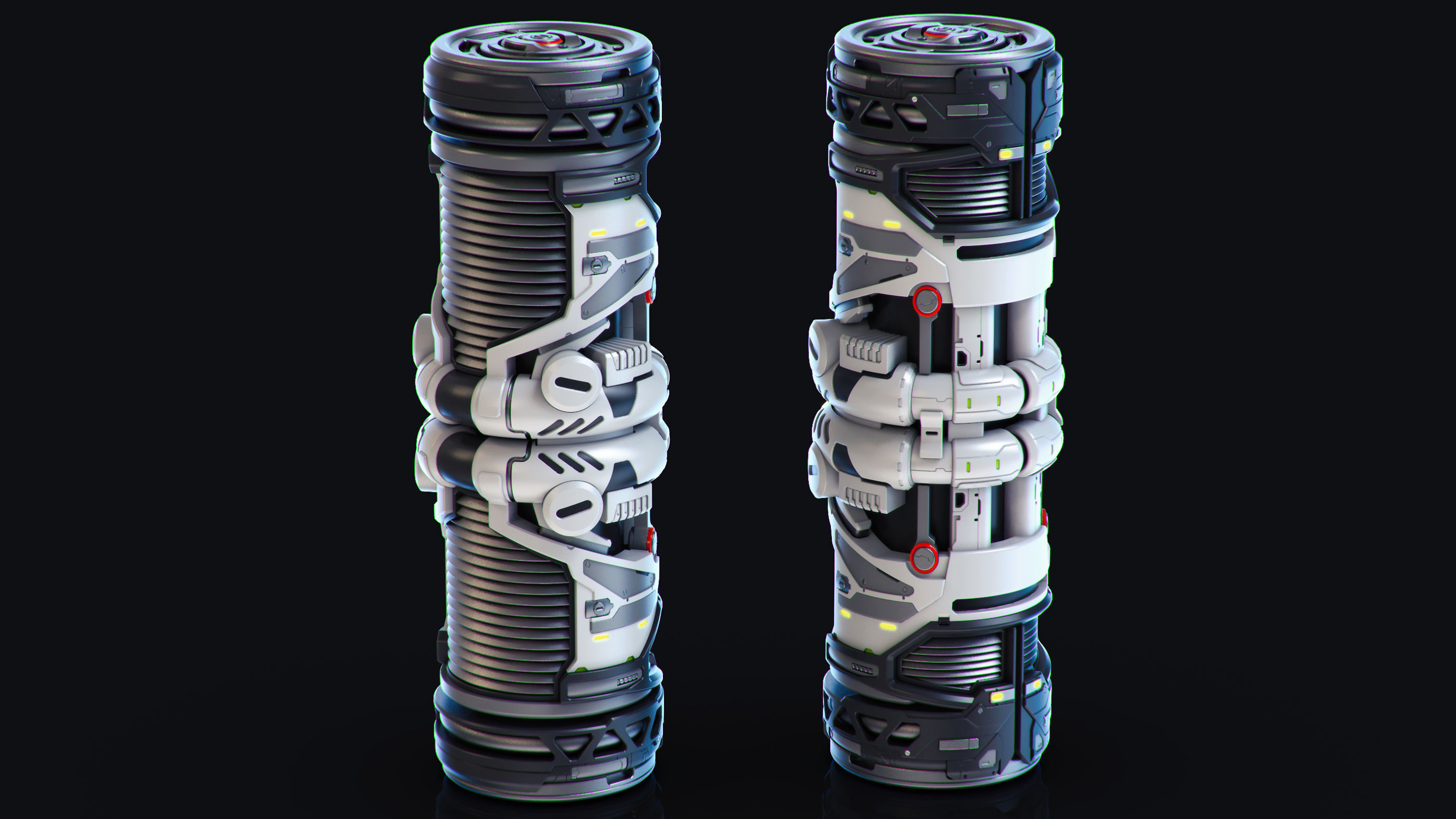 SciFi Barrels set 3D model_12