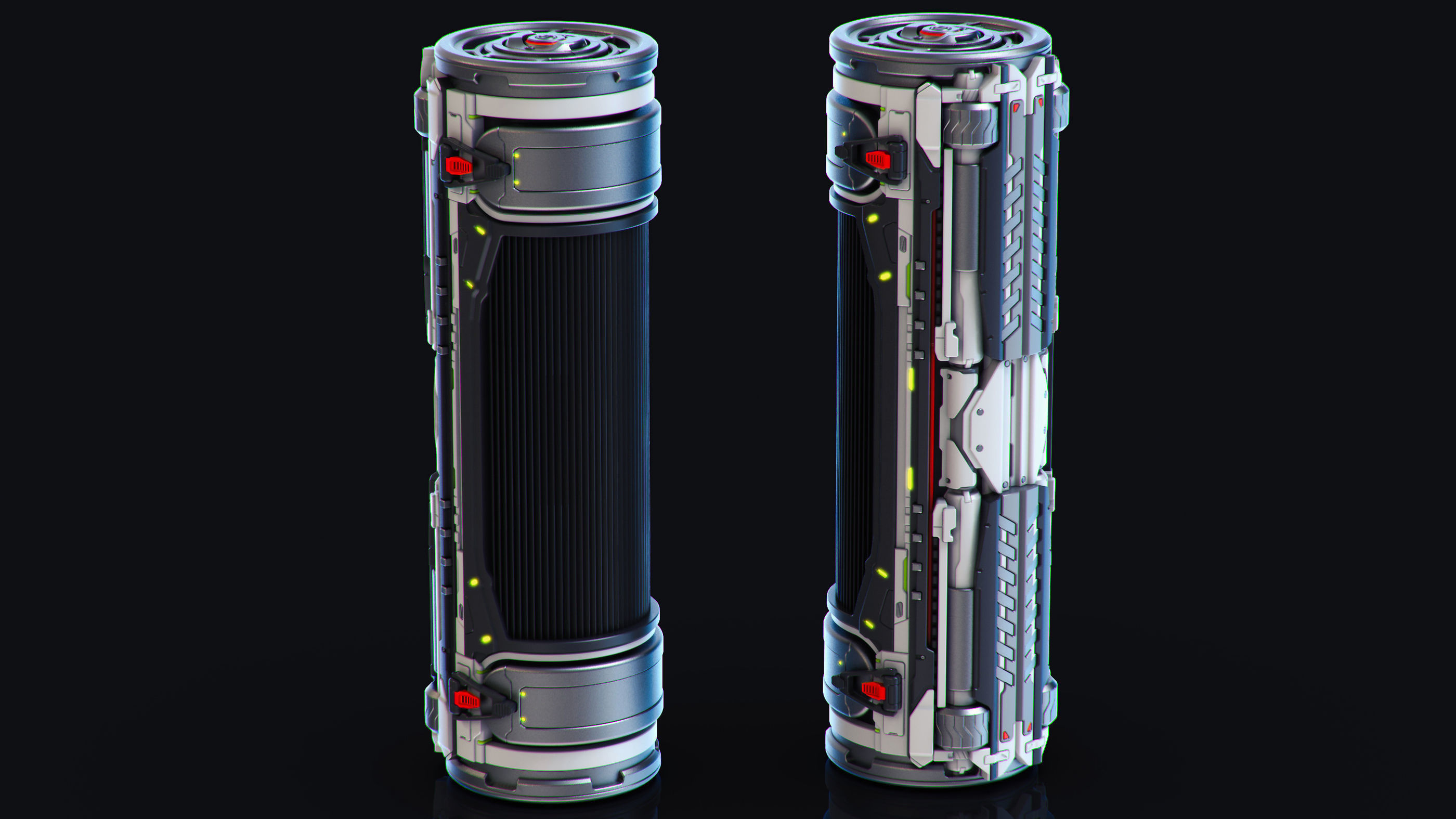 SciFi Barrels set 3D model_2