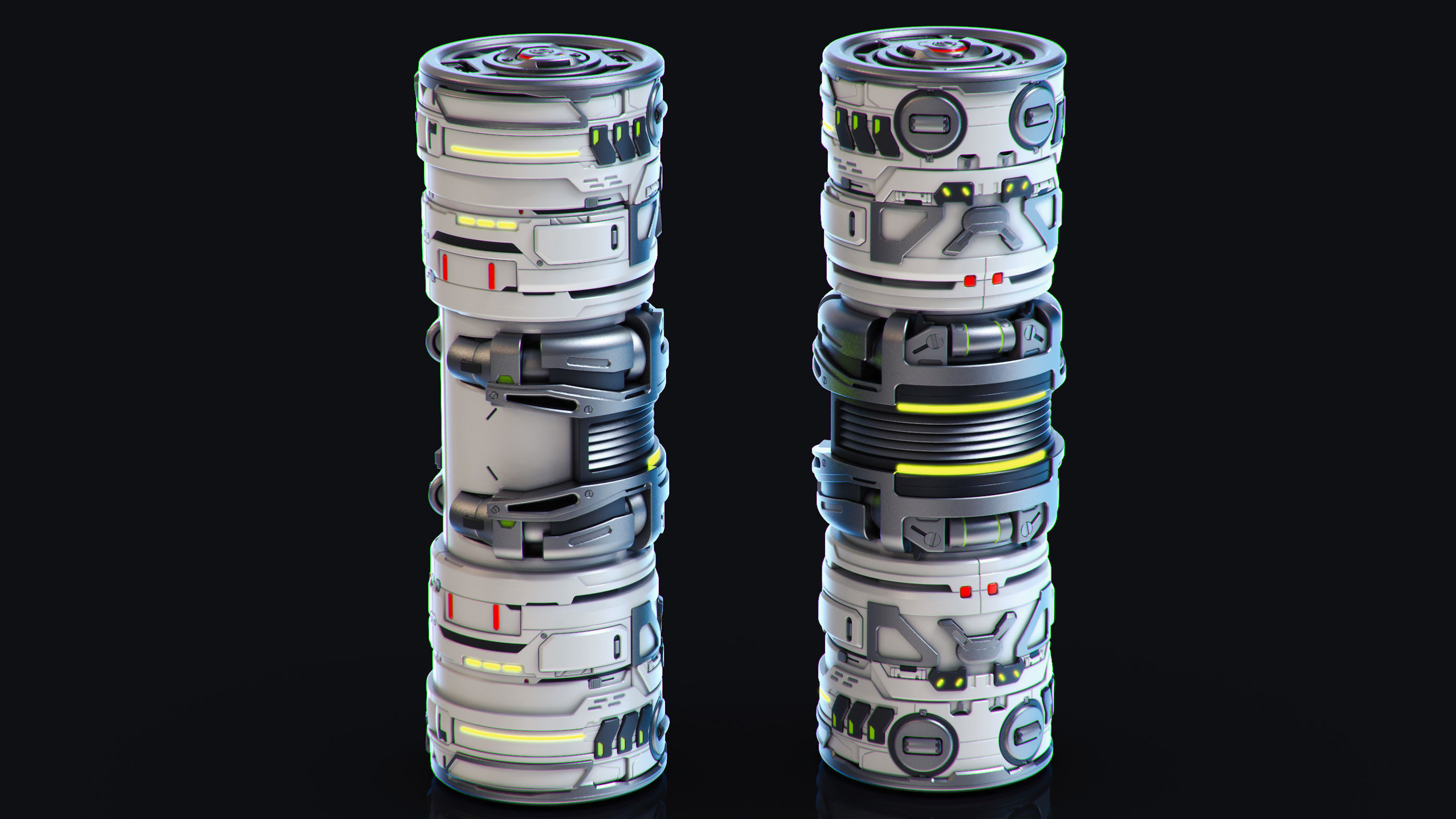 SciFi Barrels set 3D model_11