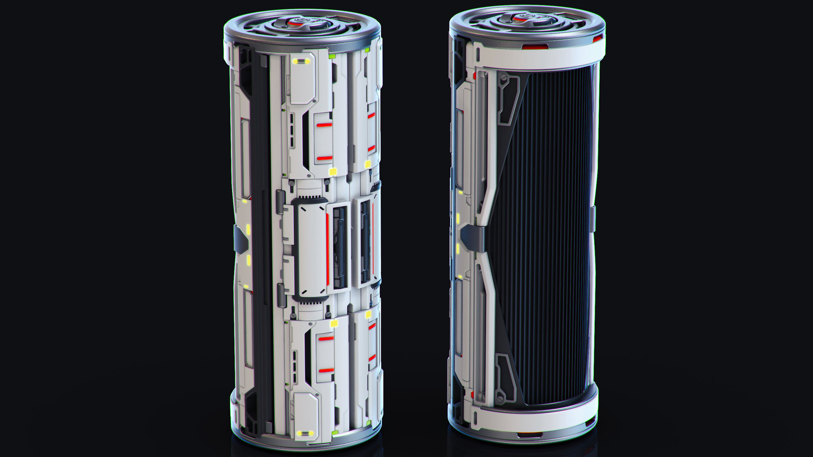 SciFi Barrels set 3D model_10