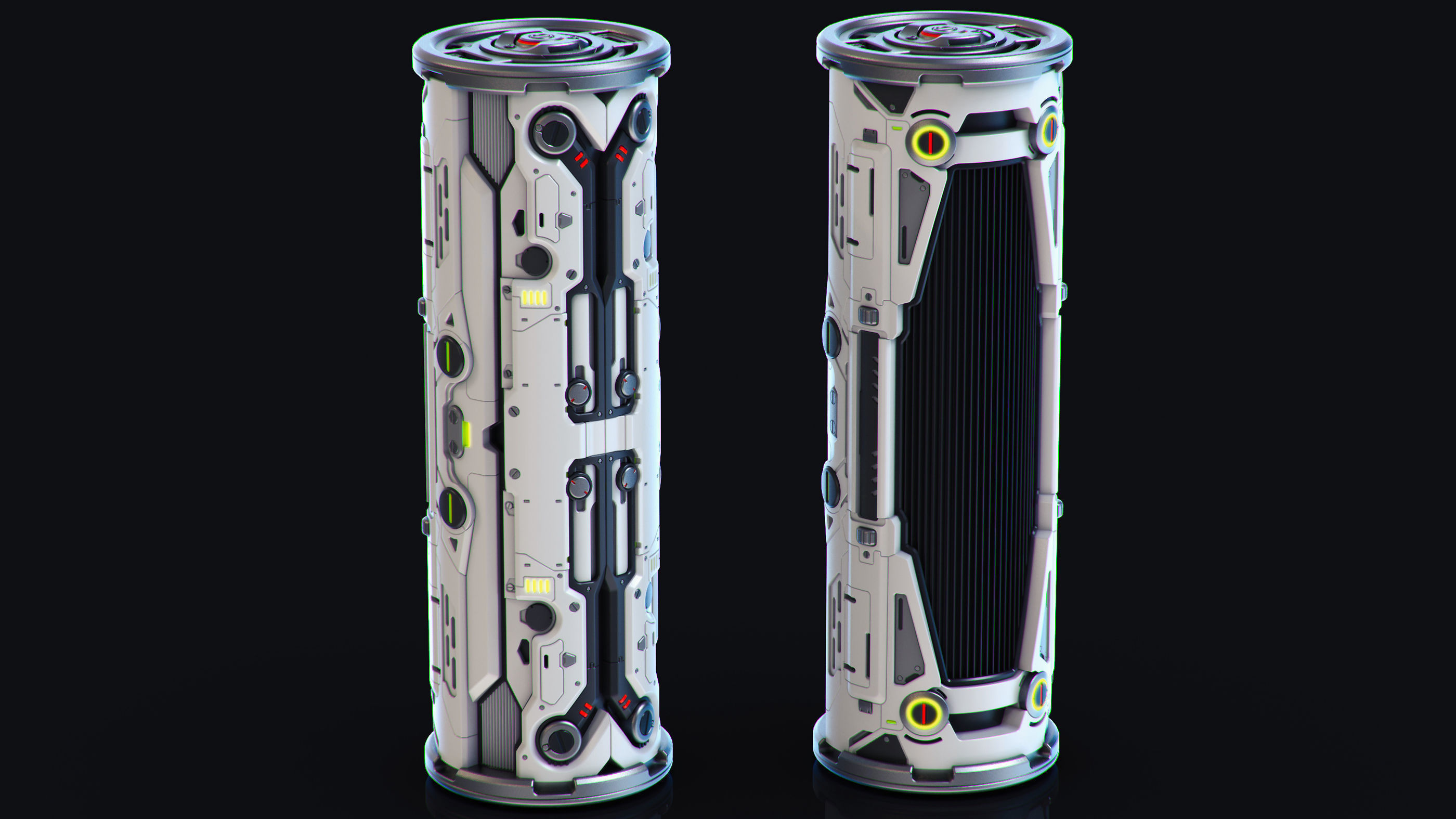SciFi Barrels set 3D model_8