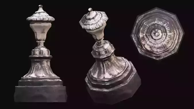 Classic Stone Pillar 3D Scanned - Game Ready