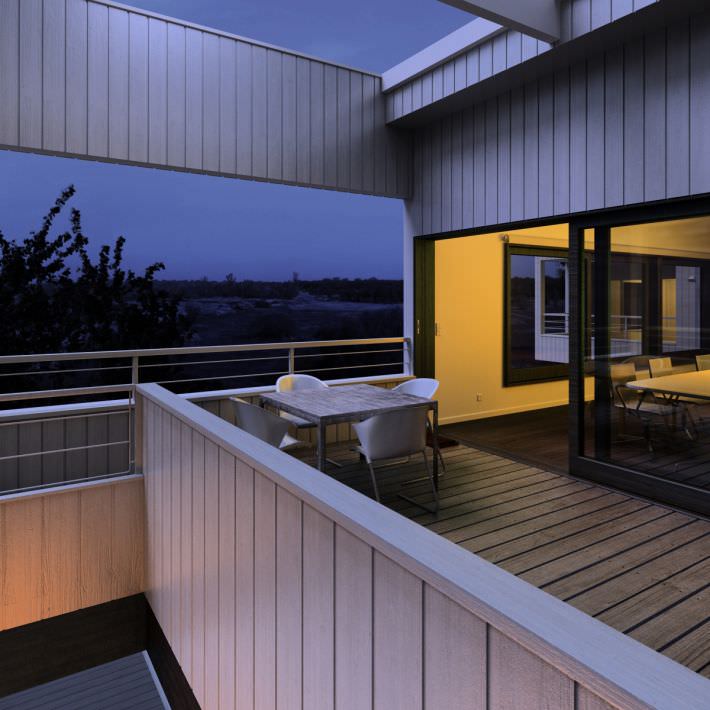 Terrace Patio With Table And Chairs 3D model_1