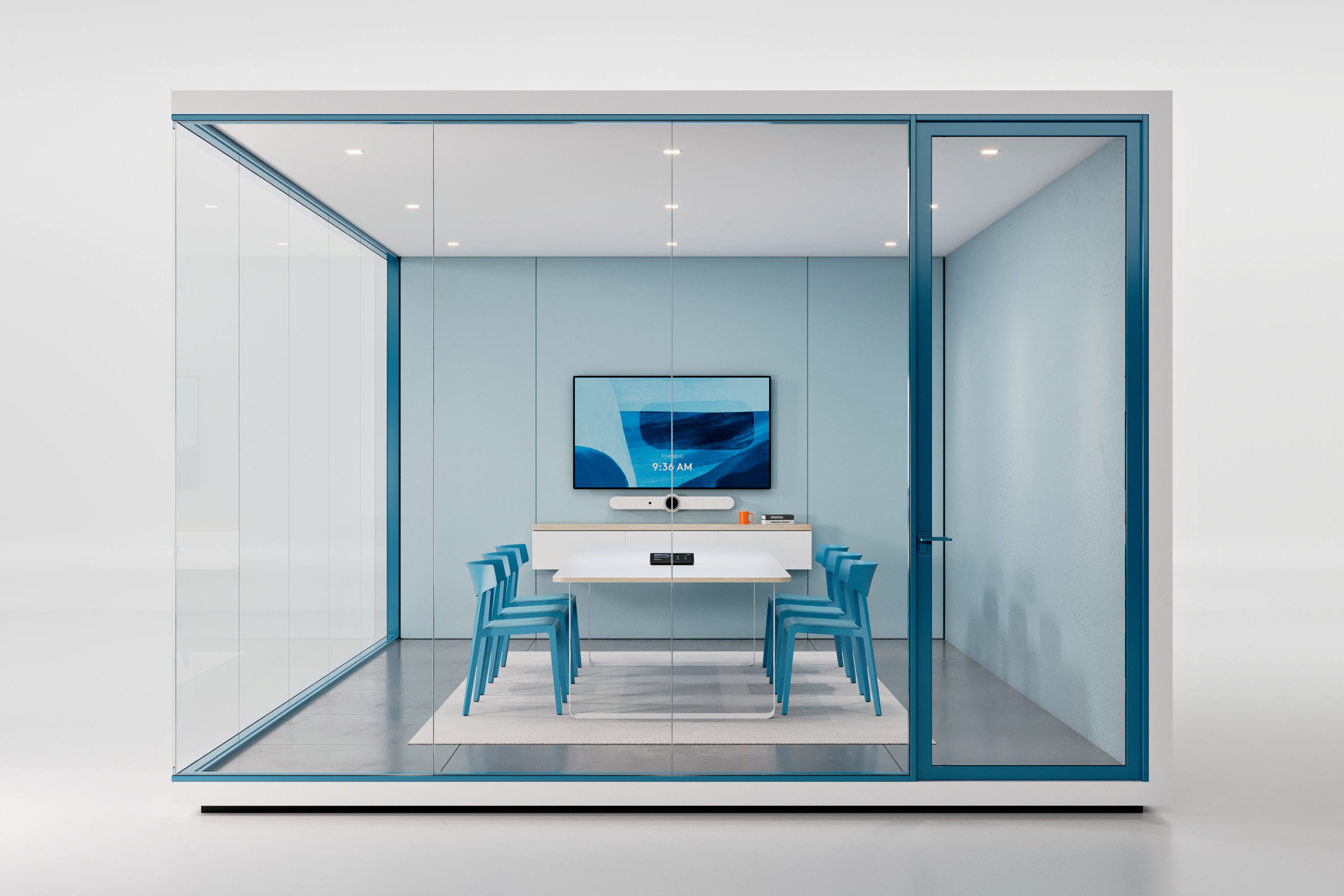 Minimalist Meeting Room - Logitech Themed Office Space 3D model_1