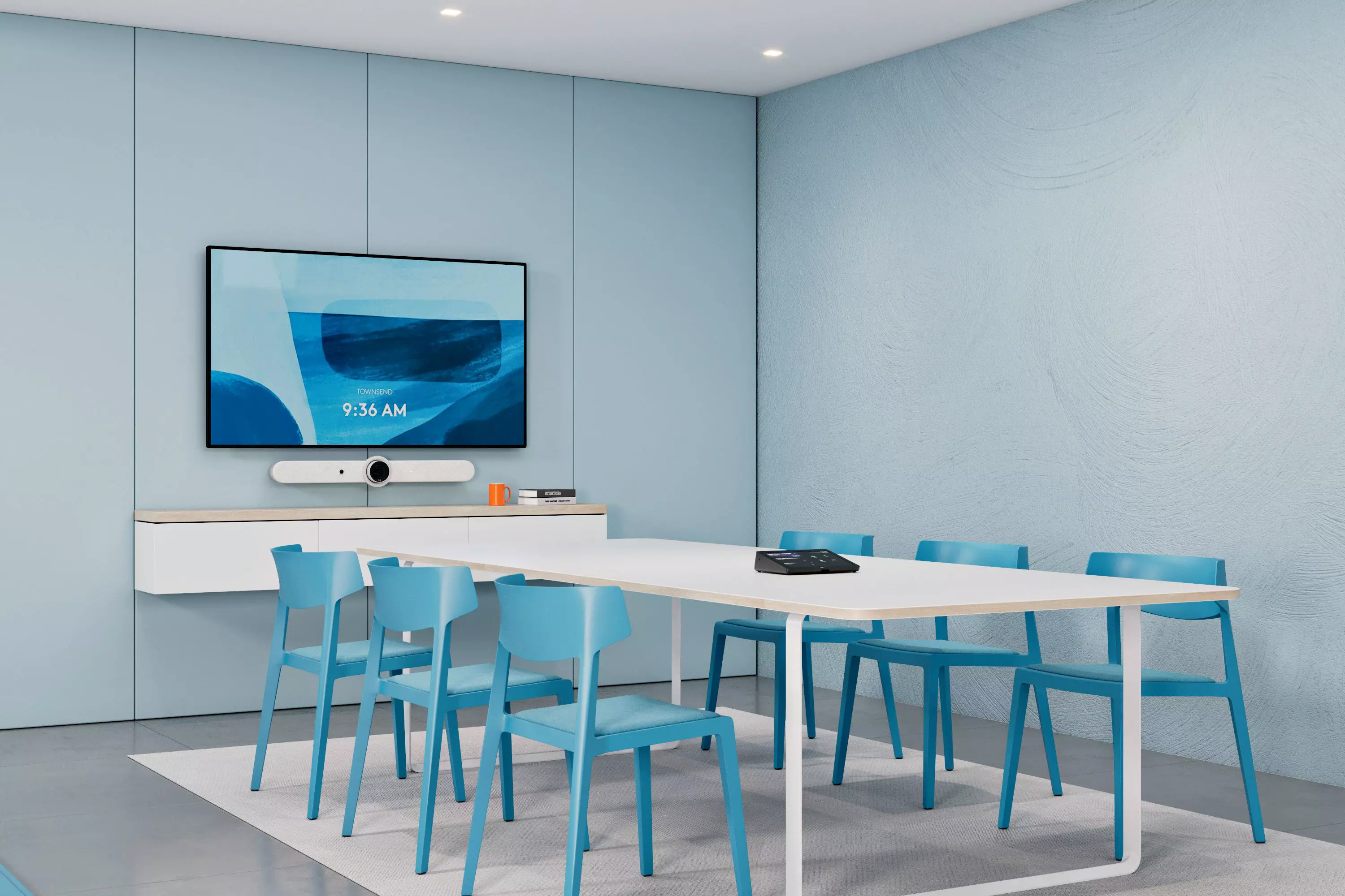 Minimalist Meeting Room - Logitech Themed Office Space 3D model_0