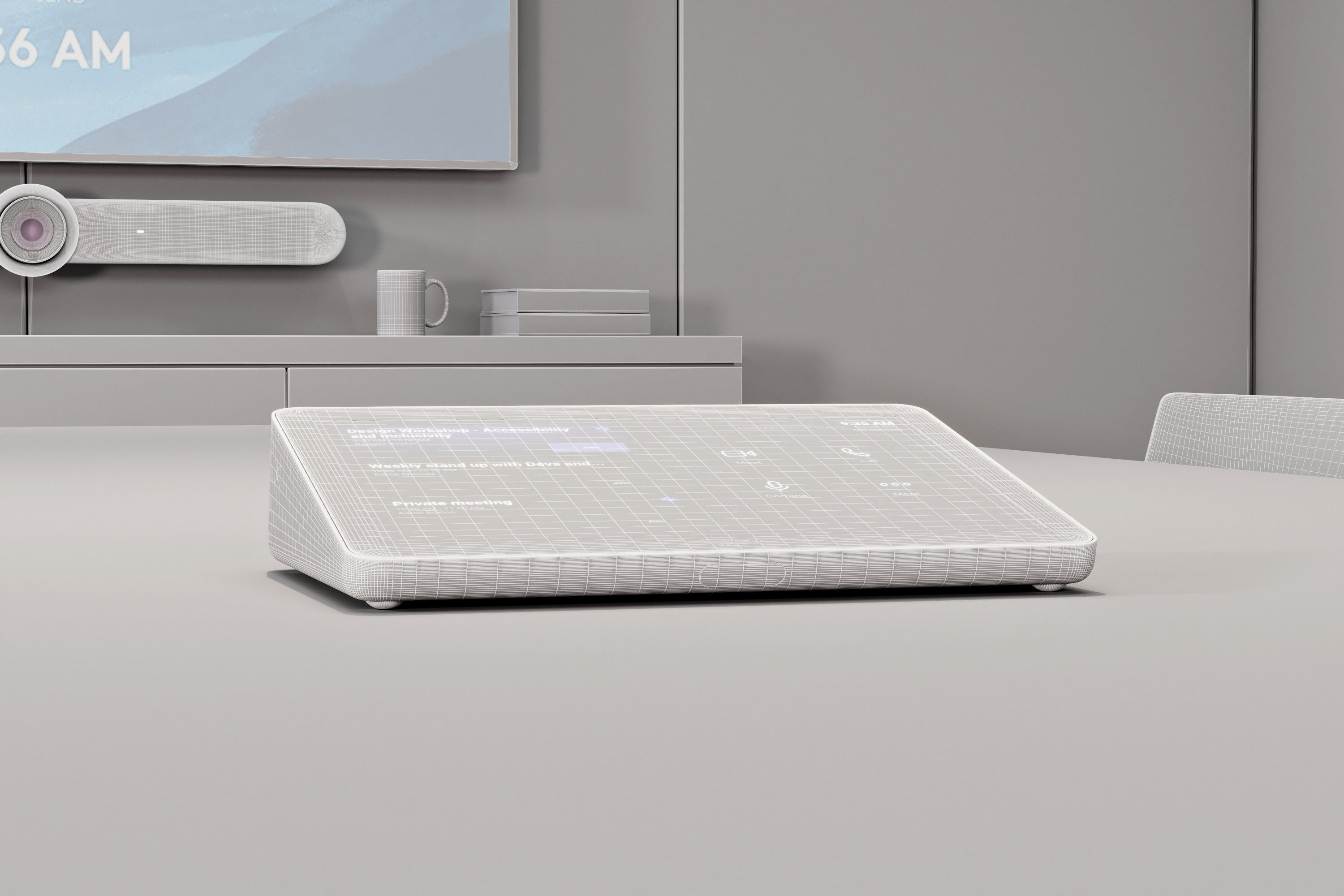 Minimalist Meeting Room - Logitech Themed Office Space 3D model_9