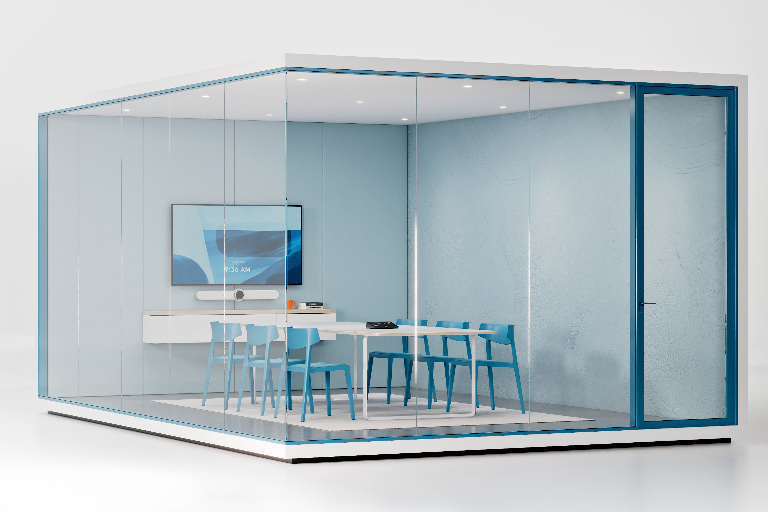 Minimalist Meeting Room - Logitech Themed Office Space 3D model_2