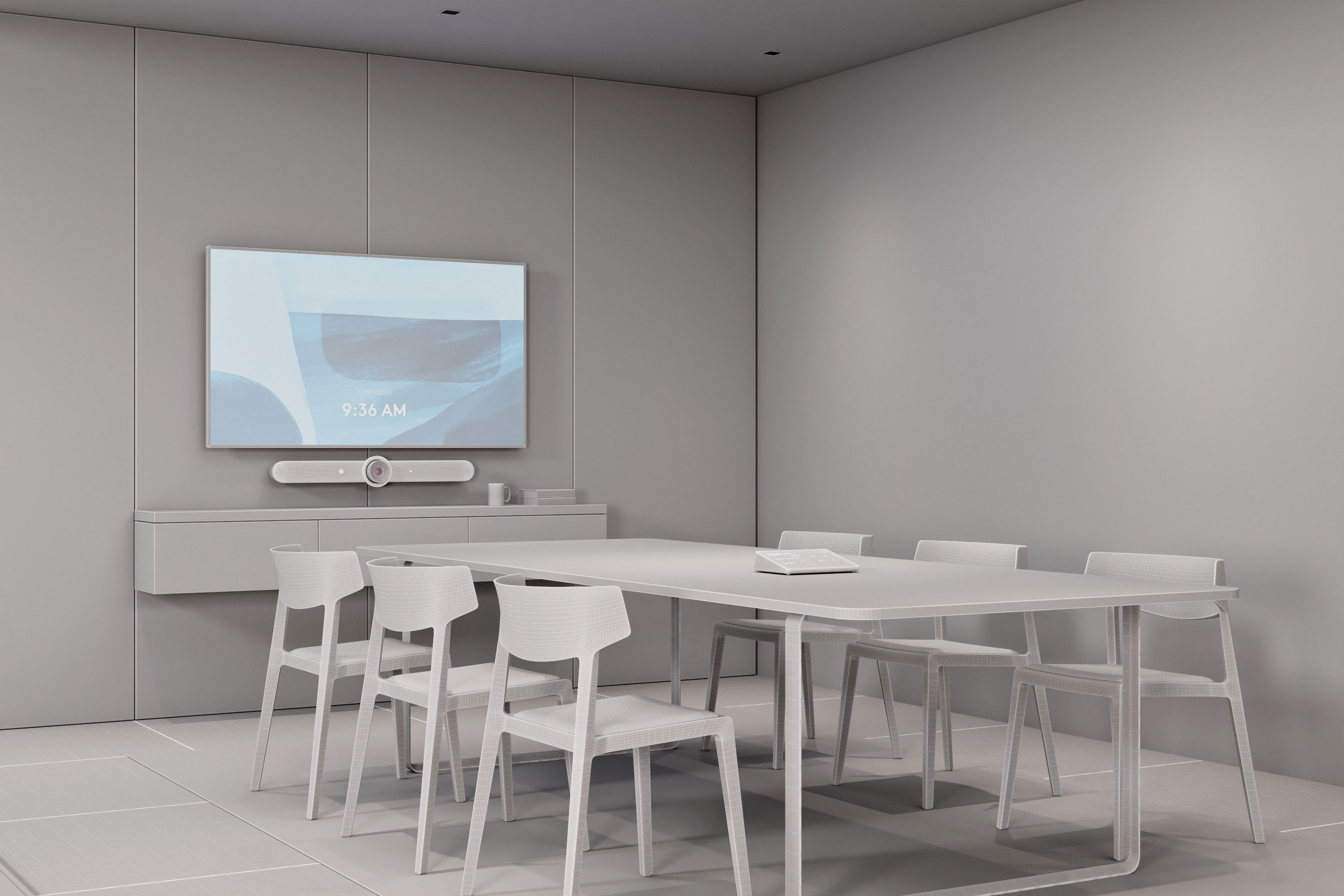 Minimalist Meeting Room - Logitech Themed Office Space 3D model_7