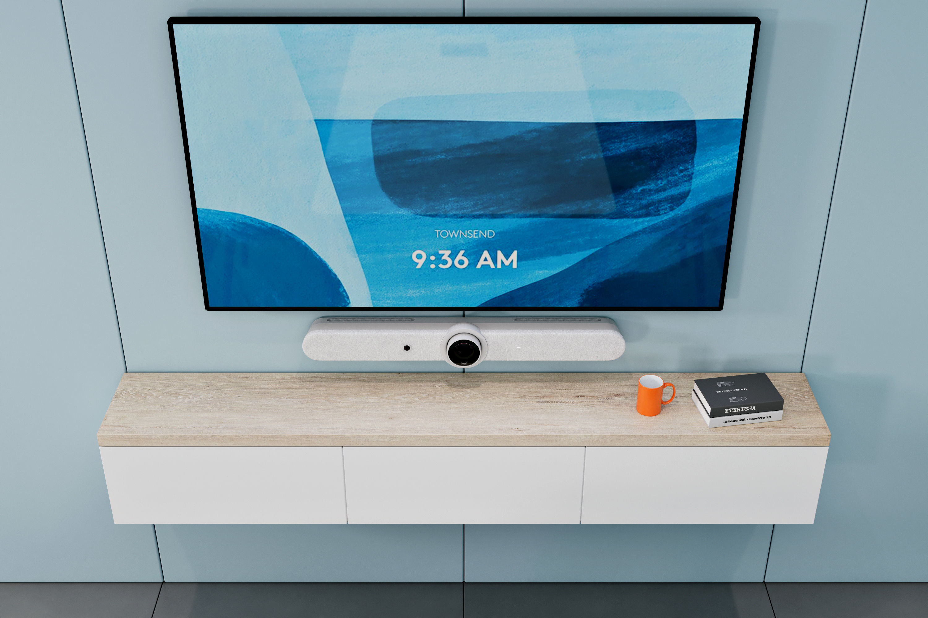 Minimalist Meeting Room - Logitech Themed Office Space 3D model_6