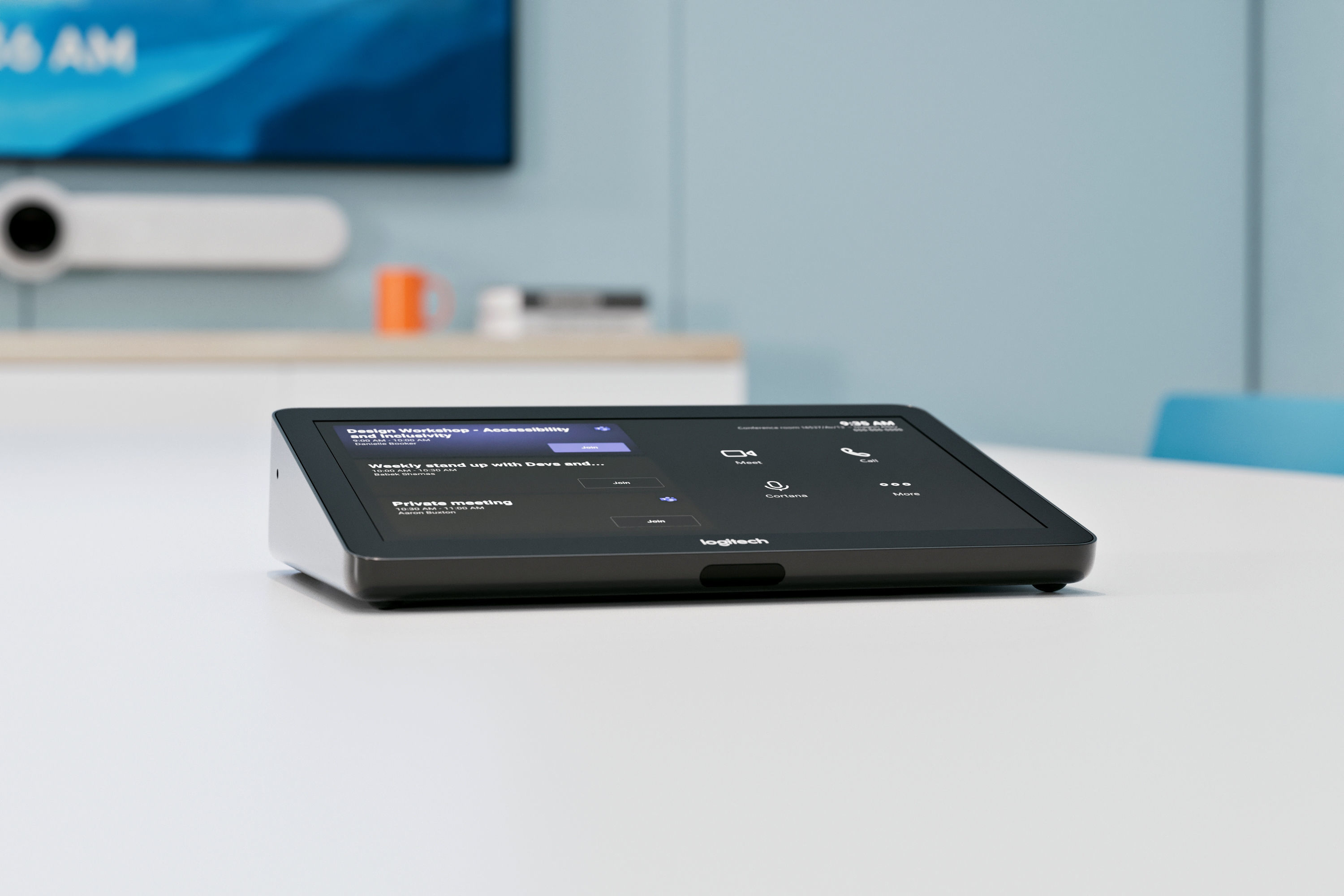 Minimalist Meeting Room - Logitech Themed Office Space 3D model_4