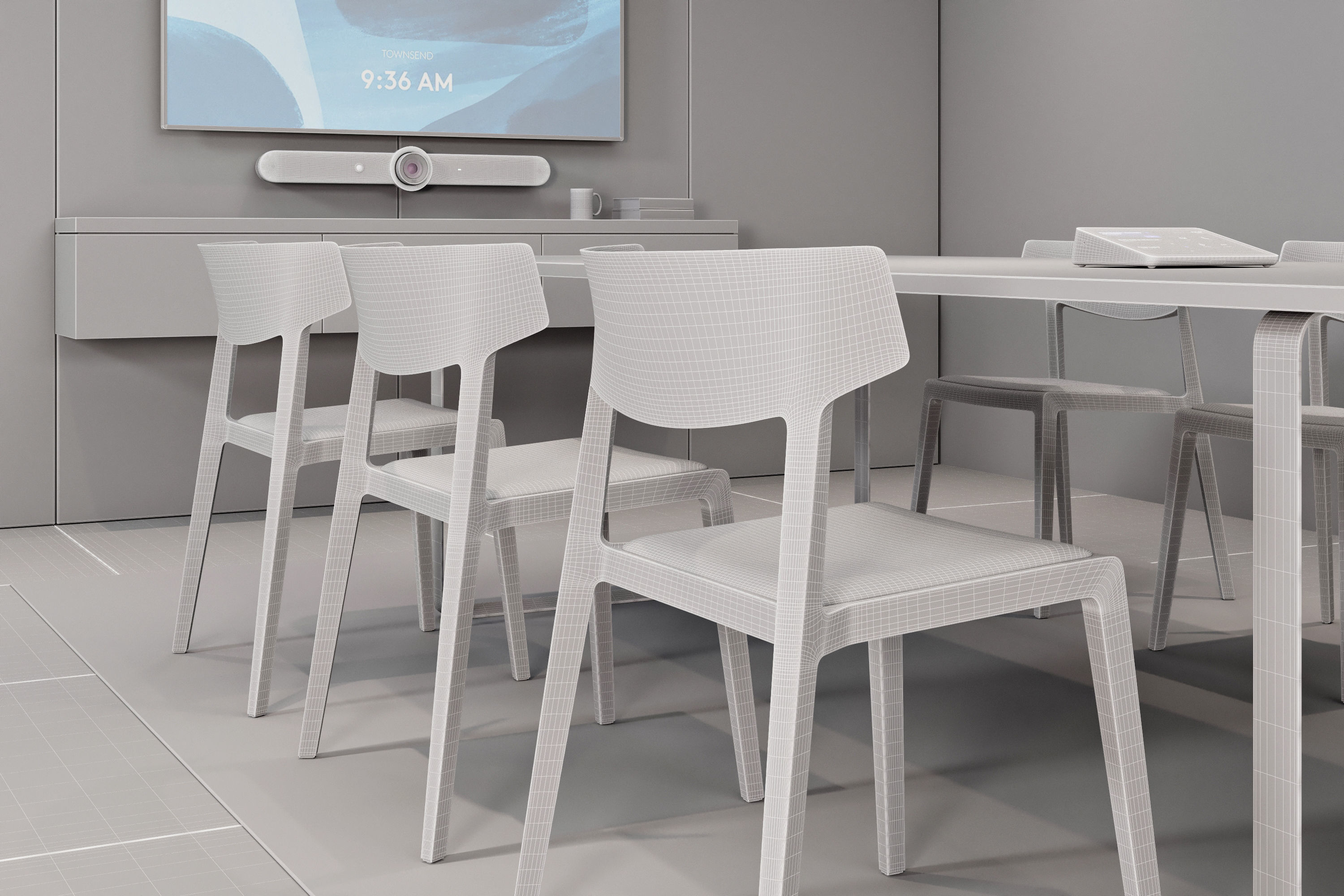 Minimalist Meeting Room - Logitech Themed Office Space 3D model_8