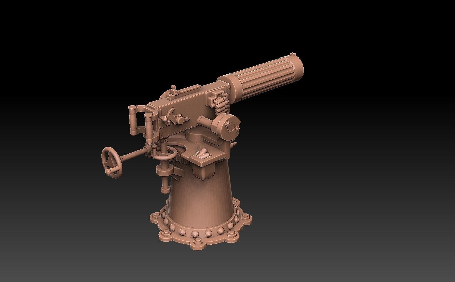 Navy Maxim Gun 3D print model_3