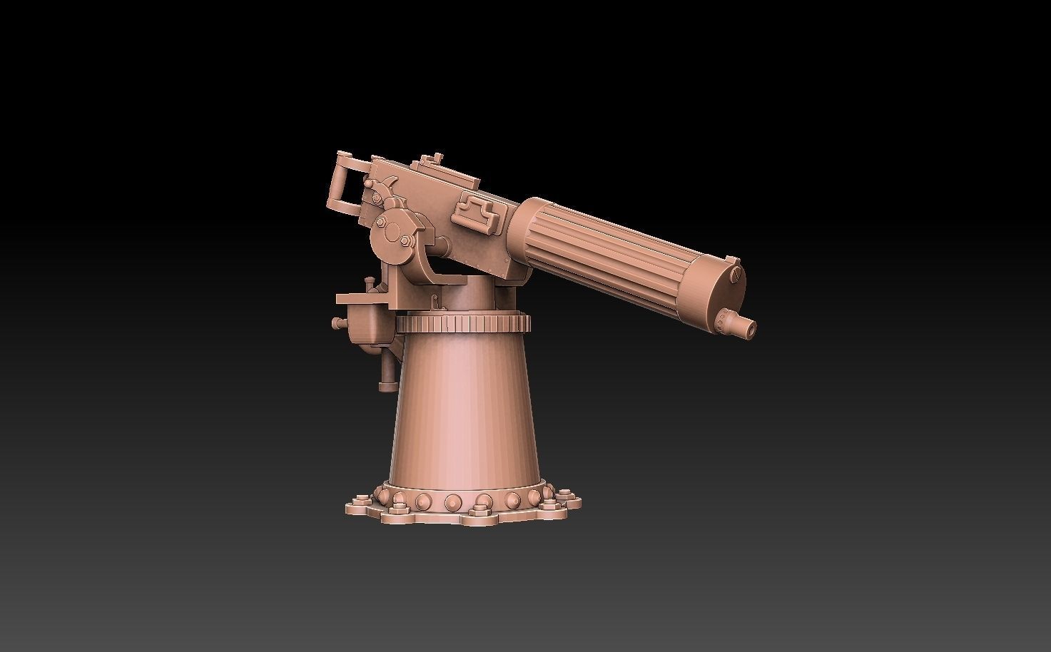 Navy Maxim Gun 3D print model_1
