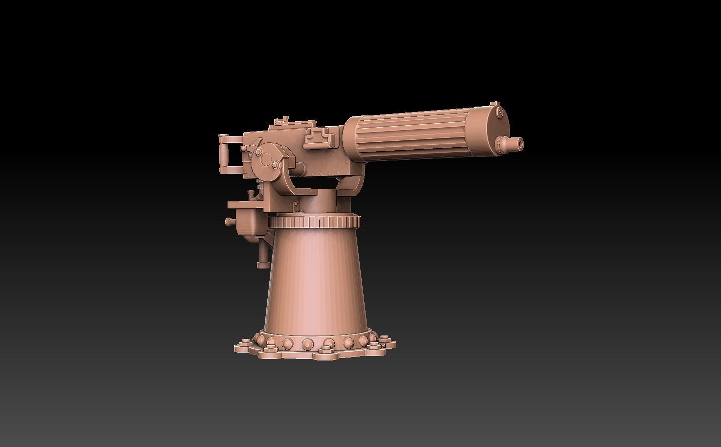 Navy Maxim Gun 3D print model_7