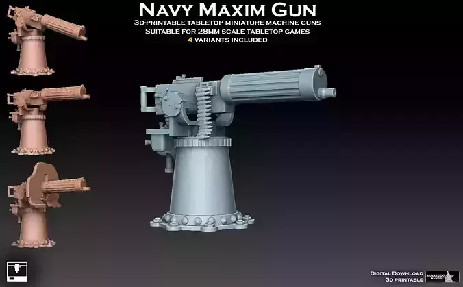 Navy Maxim Gun 3D print model