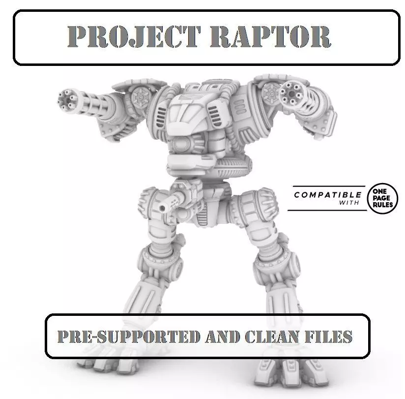 RAPTOR A-28MM PROJECT RAPTOR FAST ATTACK COMBAT WALKER 3D print model_0