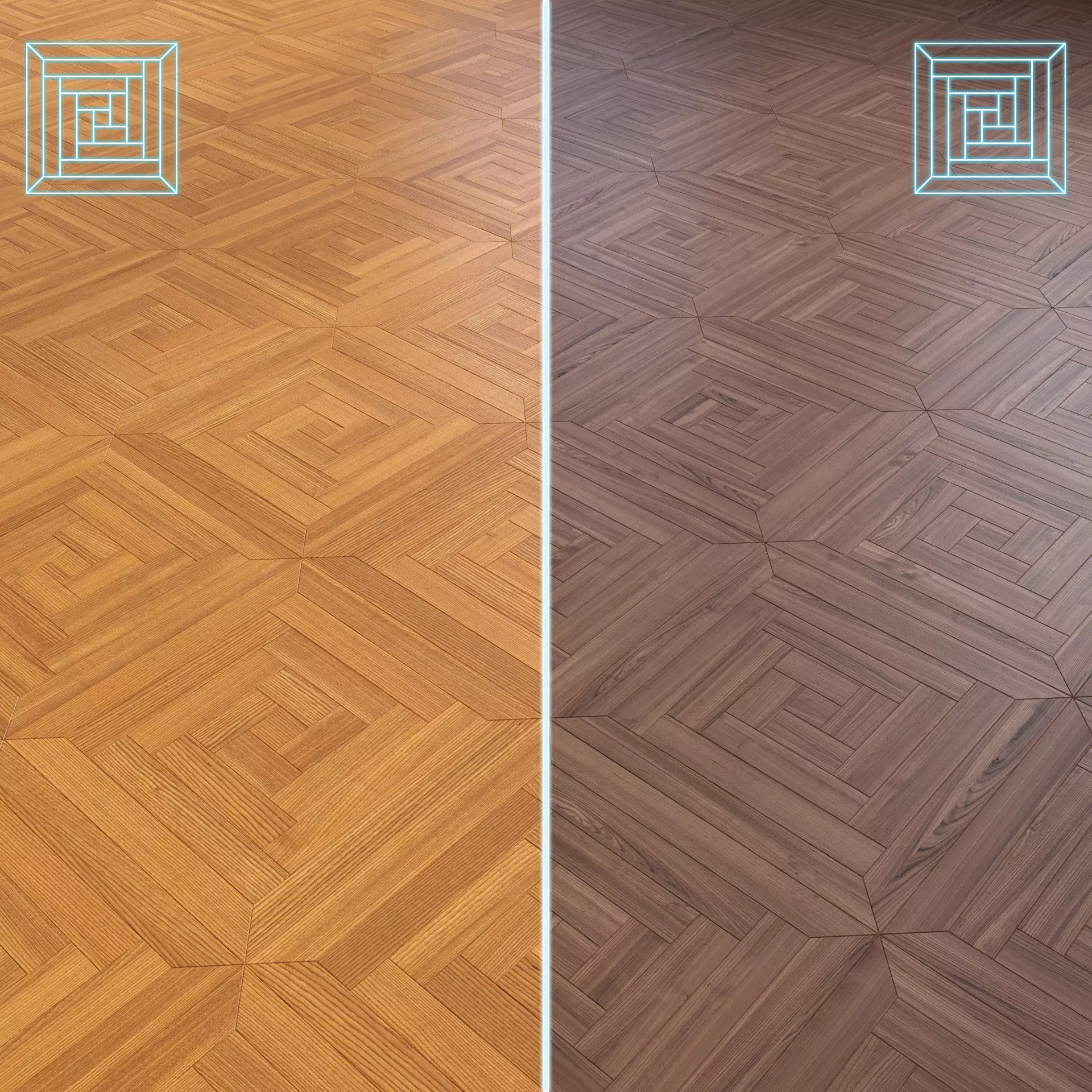 Parquet - Laminate - Wooden floor 2 in 1 Low-poly 3D model_0