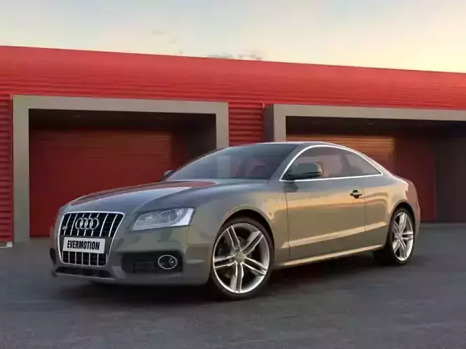 Grey Audi A5 Coupe Near The Garages