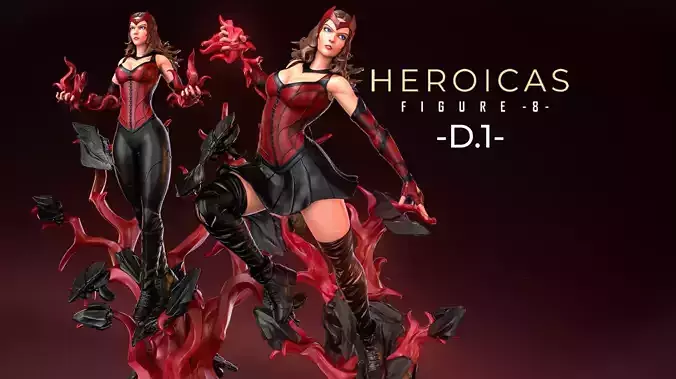 Heroicas - Figure 8 - D1 - Scarlet Witch -